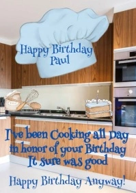 Funny Birthday Card for him. A1 template