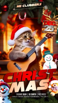Funny Christmas Cat Flyer Instagram Story template