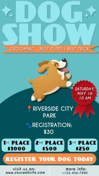 Funny Dog Show Competition Flyer Ad Animated Template | PosterMyWall