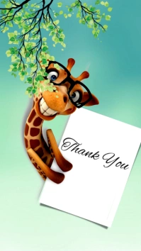 Funny giraffe thank you instagram story template