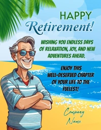 Funny Happy Retirement Company Card Pamflet (Letter AS) template
