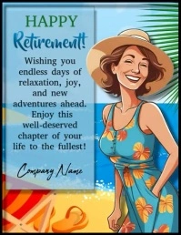 Funny Happy Retirement Company Card Women Flyer (US Letter) template