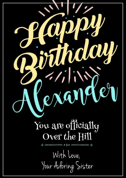 Funny Man's Birthday Card A6 template