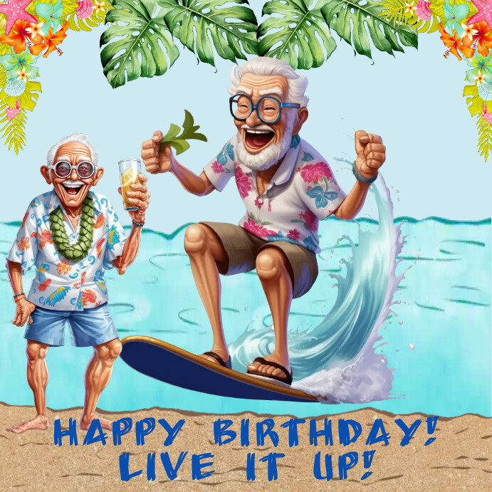 Funny Man's Birthday Greeting Card Template | PosterMyWall
