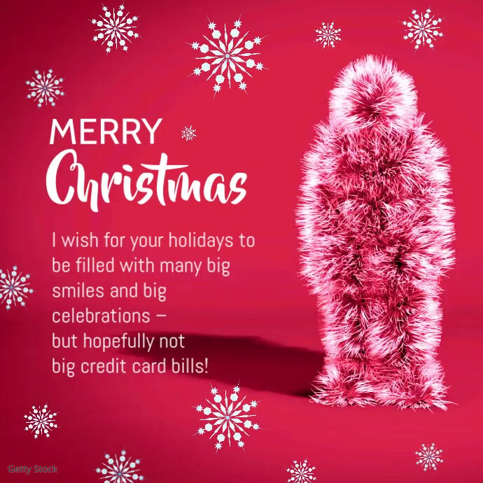 Funny Merry christmas Video Card Wishes Greet Quadrat (1:1) template