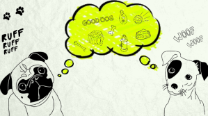 Funny Pug Dogs Wish Background Présentation (16:9) template