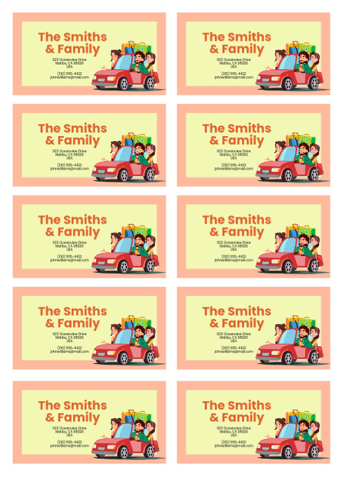 Funny Recently Moved Family Address Labels A4 template