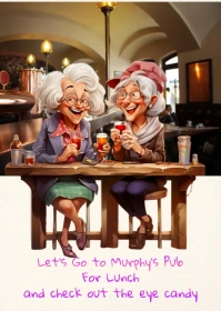 Funny Senior Women Lunch Invitation A6 template