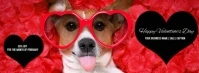 Funny Valentines Day Dog Roses Cover Ad Фотография обложки профиля Facebook template