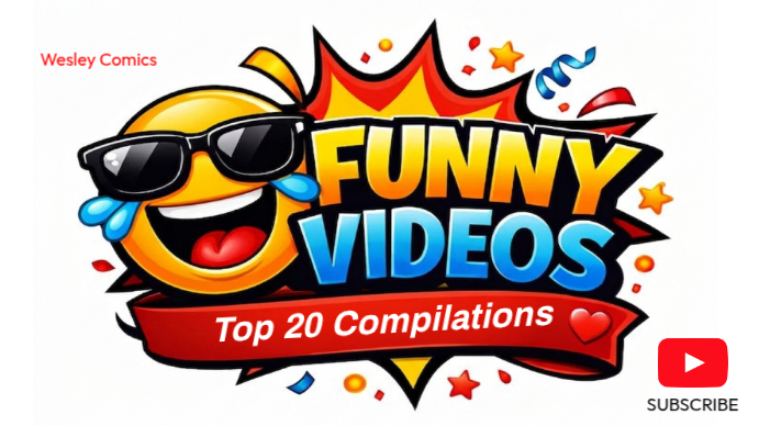 Funny video compilations youtube thumbnail channel cover art editable ...