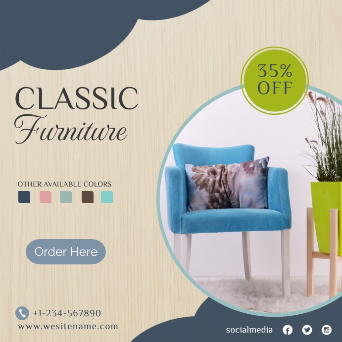 furniture advert template Square (1:1)