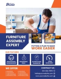 Furniture Assembly Services Flyer Template Volante (Carta US)