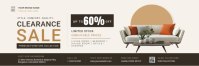 白色 Furniture Sale Banner 2' × 6' Template