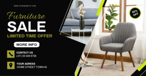 Noir Furniture Sale Facebook-Anzeige Template