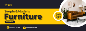 Black Furniture Sale Facebook Cover Photo Template