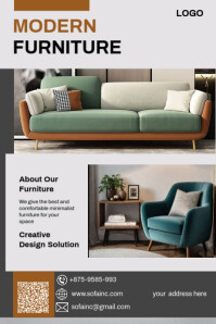 White Modern Furniture Promotion Poster Template