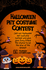 Noir Halloween Pet Costume Contest Plakat Template