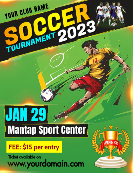 Futsal Template, Futsal Tournament Template, Ulotka (US Letter)