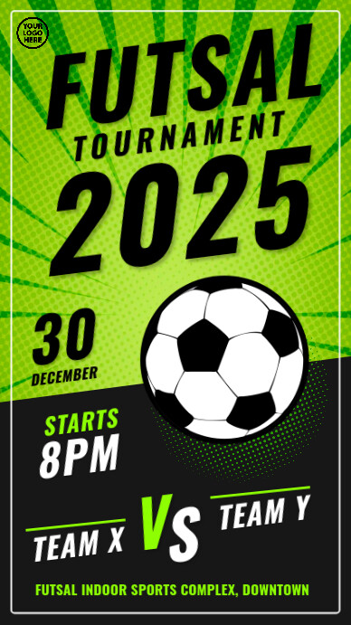 Futsal Tournament Ecrã digital (9:16) template