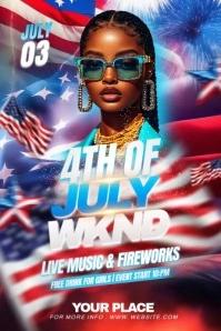 Futuristic 4th Of July Independence Day Party Poster template