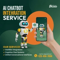 Futuristic Artificial Intelligence Chatbot Square (1:1) template