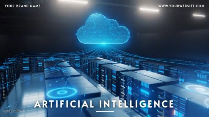 Futuristic Artificial Intelligence Data Center | HD Video Template Apresentação (16:9)