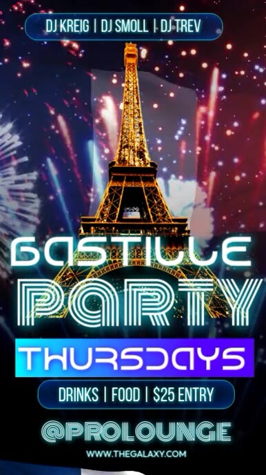 Futuristic Bastille Party Video Instagram Story template