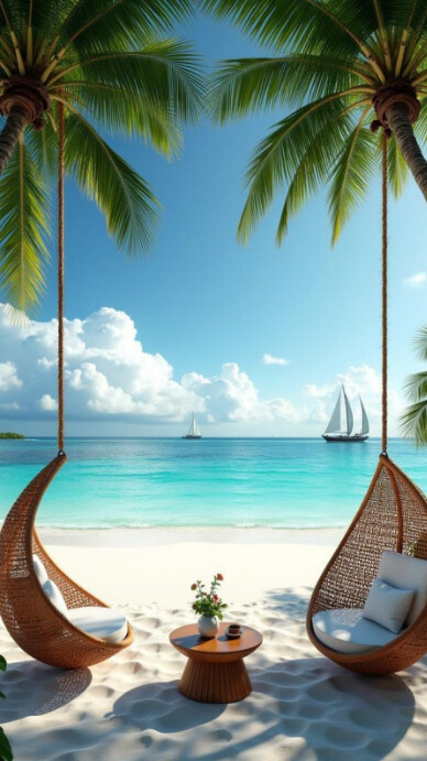 Futuristic Beach  Digital Display (9:16) template
