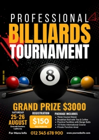 Futuristic Billards Game A4 template