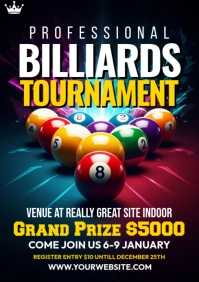 Futuristic Billiards Tournament A4 template
