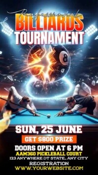Futuristic Billiards Tournament Instagram Story template