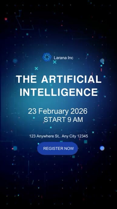 Futuristic Black And Blue Futuristic Ai Techn Digital Display (9:16) template