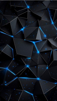 Futuristic Black Geometric Background with Blue Neon Lines Historia de Instagram template