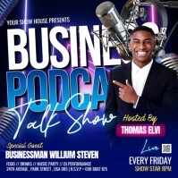 Futuristic Business Podcast Talk Show Flyer Instagram Post template
