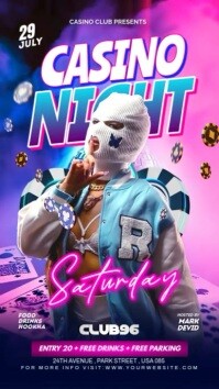 Futuristic Casino Night Video Ads Flyer Instagram Reel template