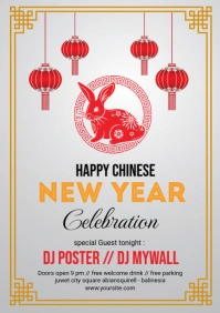 Futuristic Chinese New Year Celebration A4 template