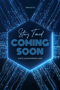 Futuristic Coming Soon  Poster template