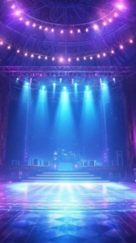 Futuristic Concert Stage Lights Background Digital Display (9:16) template
