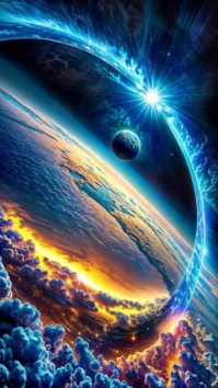 Futuristic Cosmic Sky Digital Display (9:16) template