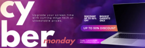 Fioletowy Cyber Monday Sale Twitter-header Template