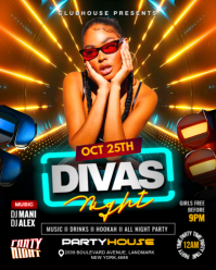 Futuristic Divas Night Party Flyer Instagram Portrait template