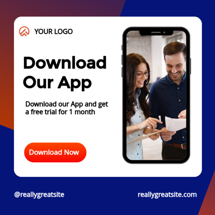 Futuristic Download Our App Instagram Post Template | PosterMyWall