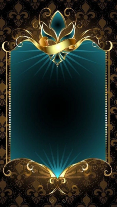 Futuristic Elegant Royal Gold Frame Background – Luxury Vintage Invitation Template Design Digital D Digitalt display (9:16)