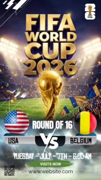 Futuristic FIFA World Cup 2026 Match Announcement Instagram Story Video Instagram-verhaal template
