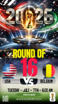 Futuristic FIFA World Cup Match Announcement Instagram Story Video template