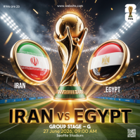 Futuristic FIFA World Cup Match Instagram Post template