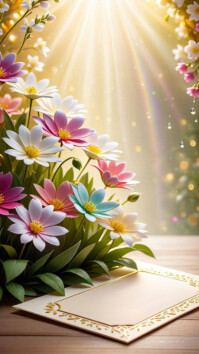 Brown Futuristic Floral  Digital Display (9:16) Digitalt display Template
