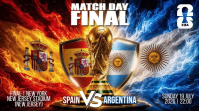Futuristic Football Match Final Spain vs Argentina Digital Display Video template