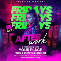 Futuristic Fridays Night Party Flyer Instagram Post template