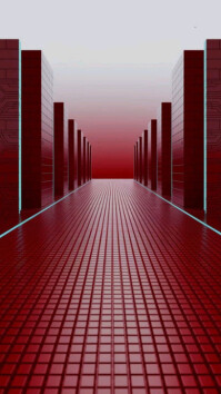 Red Futuristic Corridor Digitalt display Template